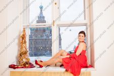 Новогодняя фотосъемка в студии с видом на Спас на Крови