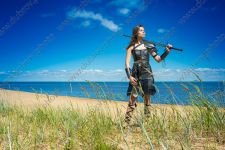 Фотосессия в образе амазонки на берегу Финского залива