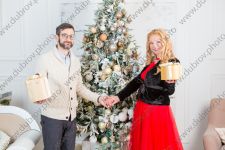 Съёмка в фотостудии с новогодним декором